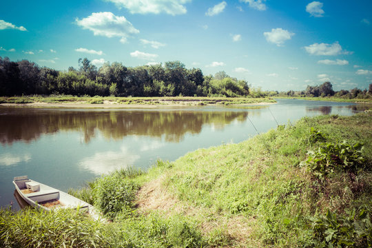 Boat on the Bug River, Poland