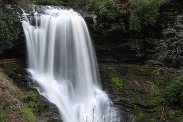 Fototapeta na wymiar Dry Falls waterfall, North Carolina, after a heavy rain.