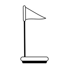 Black and white golf flag over white background vector illustration