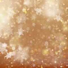 Christmas golden holiday glowing background. EPS 10 vector