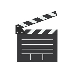 open clapperboard icon image vector illustration design 