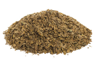 pile of dried tobacco leaves