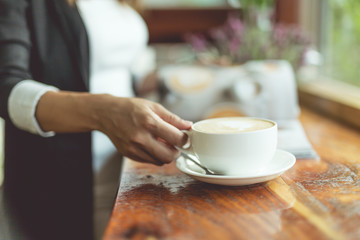Lovely girl in the cafe, book, reading, coffee