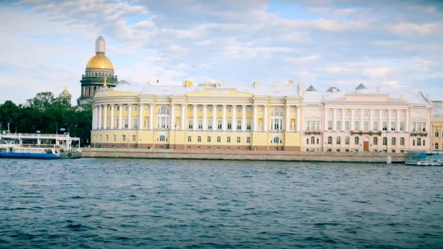 Russia St. Petersburg panorama of the city from the river Neva