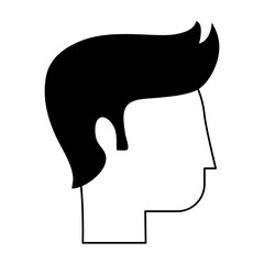 Obraz premium human head profile icon image vector illustration design black and white