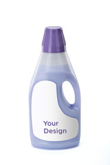 Fabric softener plastic bottle mockup on white background 