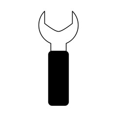 wrench tool icon image vector illustration design  black and white