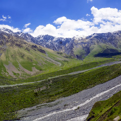 Fototapeta na wymiar View of the the Daryal Gorge