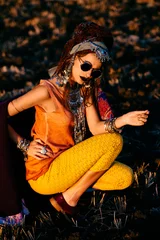Zelfklevend Fotobehang bohemien boho meisje © Andrey Kiselev