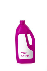 all purpose acid bleach plastic bottle mockup on white background