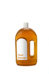 Disinfectant plastic bottle mockup on white background