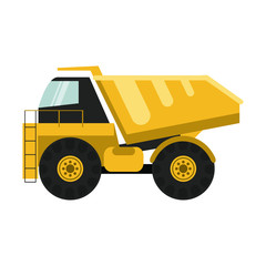 dump truck construction heavy machinery icon image vector illustration design 