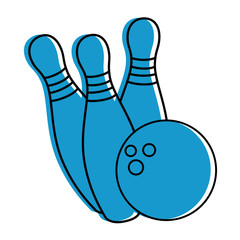 bowling pins and ball icon over white background vector illustration