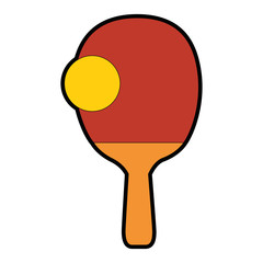 ping pong racket icon over white background vector illustration