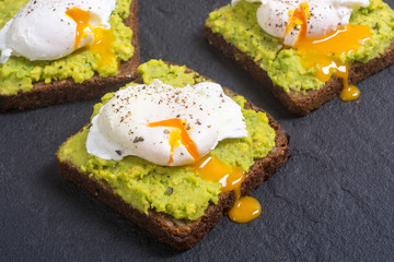 Poached egg and avocado