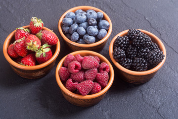 raspberries , blueberries , blackberries , strawberries