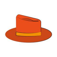 orange hat icon image vector illustration design 