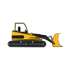 backhoe construction heavy machinery icon image vector illustration design 
