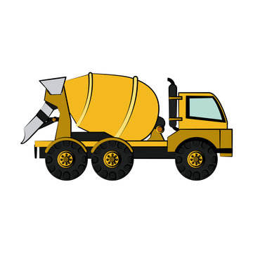 cement truck construction heavy machinery icon image vector illustration design 