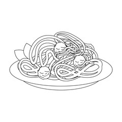 spaghetti dish icon over white background vector illustration