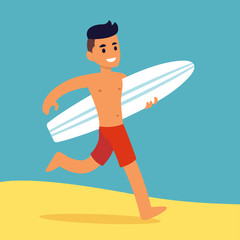 Surfer man character