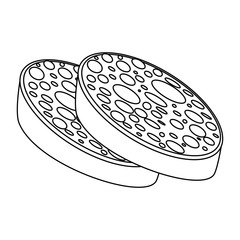 salami icon over white background vector illustration