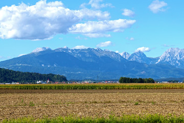 Fototapeta premium View of the Kamnik–Savinja Alps, Slovenia, Europe.
