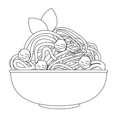 spaghetti dish icon over white background vector illustration