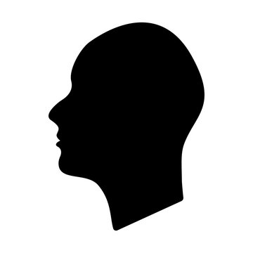Black profile head silhouette