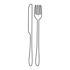 fork and knife icon over white background vector illustration