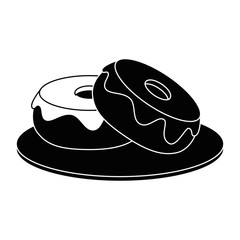 sweet donuts icon over white background vector illustration