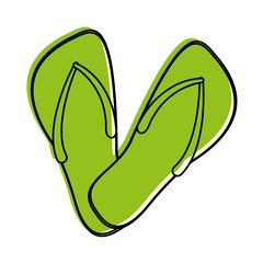 flip flop sandals icon image vector illustration design  green color
