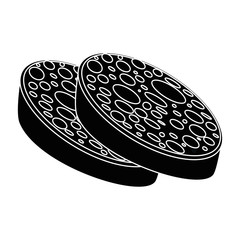 salami icon over white background vector illustration