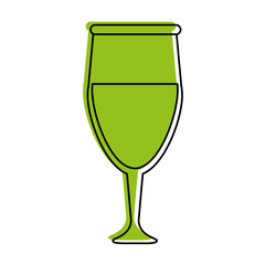 glass of wine icon image vector illustration design  green color