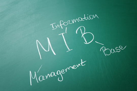 Management abbreviation MIB with its full form written on chalk board