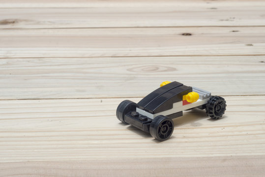 Toy car made from blocks pieces