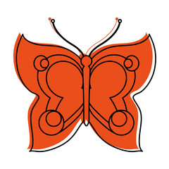 butterfly insect icon image vector illustration design  orange color