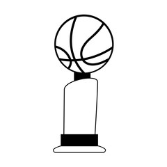 basketball trophy  icon image vector illustration design  black and black and