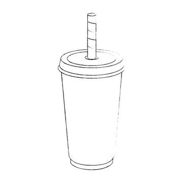soft drink cup icon over white background vector illustration