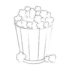 pop corn bucket icon over white background vector illustration
