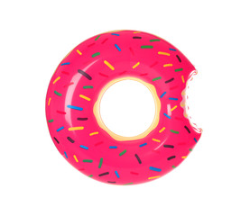 Big inflatable donut on white background