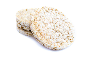 Reiswaffel Reiswaffeln isoliert freigestellt auf wei&szlig;en Hintergrund, Freisteller