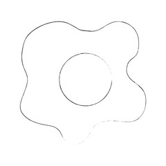 fried egg icon over white background vector illustration