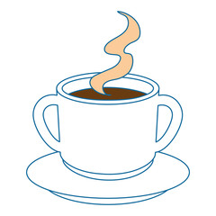 hot coffee mug icon over white background vector illustration