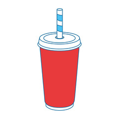 soft drink cup icon over white background vector illustration