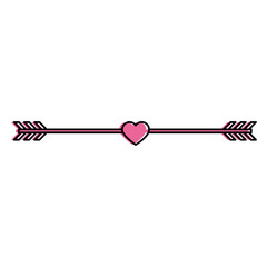Romantic bow arrow icon vector illustration graphic design