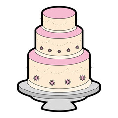 Cute wedding cake icon vector illustration graphic design