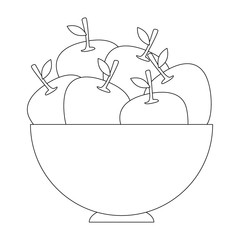 Fruits on dish icon vector illustration graphic design