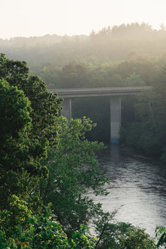 Sunrise Over Blue Ridge Parkway And French Broad River, Asheville, North Carolina