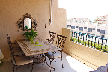 Dining table on the balcony